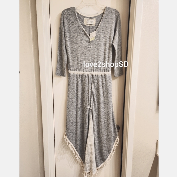 Anthropologie Saturday Sunday Tasseled Maxi Dress Sweater S small NWT - Picture 4 of 5